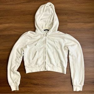 Brandy Melville Tops White Hoodie Jacket